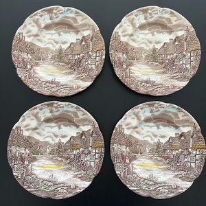 Set of 4 Johnson Bros Ceramic 10” Vintage Plates